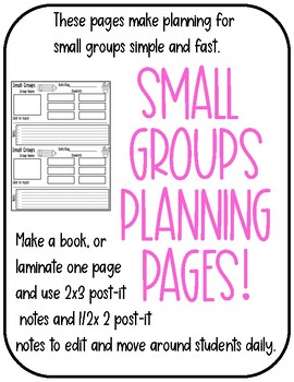 Preview of Small Group Planning Pages