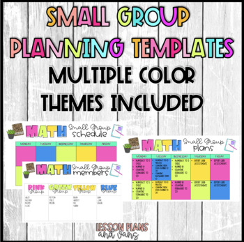 Preview of Small Group Planning Pages (Multiple color options/themes included!)