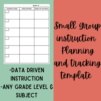 Preview of Small Group Planning/Tracking Template