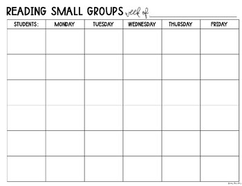 Preview of Small Group Plans - Editable Template - Documentation Page