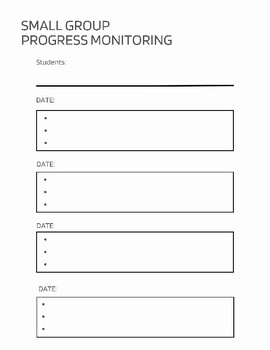 Preview of Small Group Progress Monitoring Form