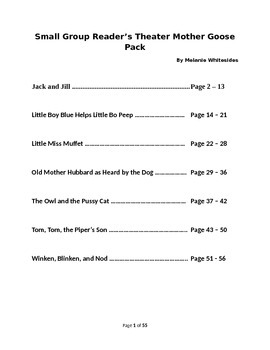 Preview of Small Group Reader's Theater - Mother Goose Pack