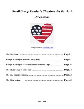 Preview of Small Group Reader's Theaters for Patriotic Occasions