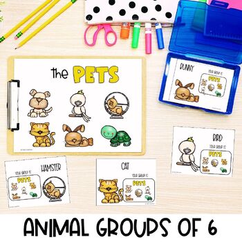 Preview of Small Group of 6 Animals Partner Pairing Cards | Classroom Management