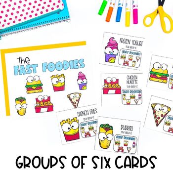 Preview of Small Group of 6  | Group Fruit and Veggie Partner Pairing Cards |  Management