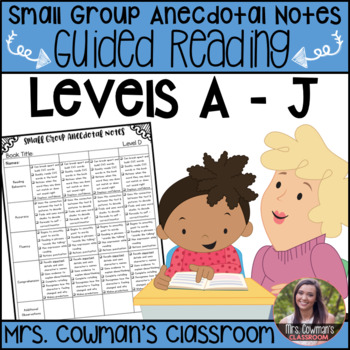 Preview of Small Group Reading Anecdotal Notes Checklist