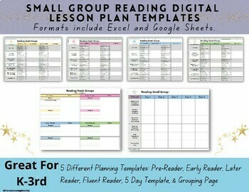 Preview of Small Group Reading DIGITAL Lesson Plan Templates