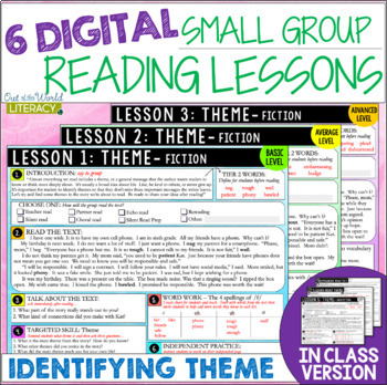 Preview of Guided Reading Lesson Plans - THEME - Differentiated - Digital & Print