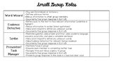 Small Group Roles for Short Reading Passages/Short Answer 