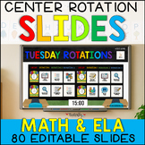 Small Group Rotation Slides with Timer Editable Station Rotatio Math & Literacy