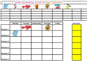 Preview of Small Group Schedule: Dr. Seuss Theme