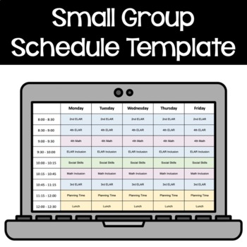 Preview of Small Group Schedule Template - Editable with Google Slides!