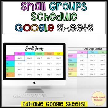 Preview of Small Group Schedule Template Weekly Schedule Digital Station Rotation Virtual