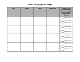Small Group Sign In Sheet