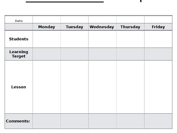 Small Group Weekly Lesson Plan Template (Editable) by Alexandra Hollowell
