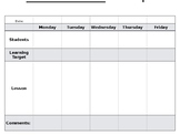 Small Group Weekly Lesson Plan Template (Editable)