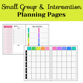 Preview of Small Group and Intervention Lesson Planning Pages