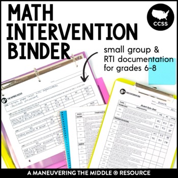 Preview of Small Group and Math Intervention Binder - CCSS