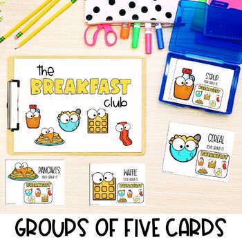 Preview of Small Group of 5 MORE | Group Food Partner Pairing Cards | Classroom Management