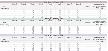 Preview of Small Groups Tracking Sheet