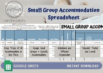 Preview of Small Groups and Accommodations Organizational Spreadsheet