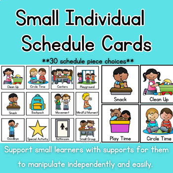 Preview of Small Individual Schedule Cards for PreK, Preschool, Kinder and 1st Special Ed!