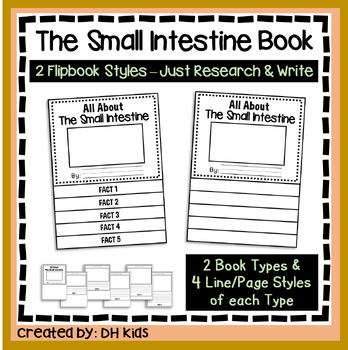 Preview of Small Intestine Report, Health Science Flip Book, Anatomy & Human Body Writing