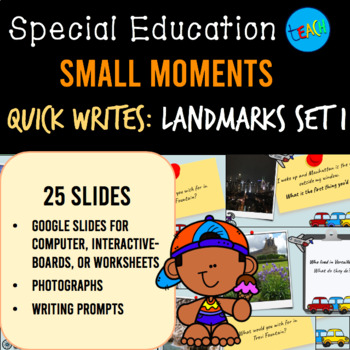 Preview of Small Moment: Quick Write WORLD LANDMARKS SET 1 Special Education
