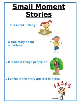 Preview of Small Moment Writing Anchor Chart