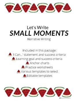 Preview of Small Moment(s) | Narrative Writing | Descriptive Writing PDF + EASEL