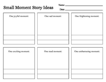 Preview of Small Moments Graphic Story Idea Organizer