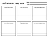 Small Moments Graphic Story Idea Organizer