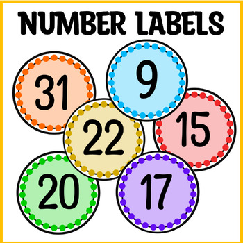 Small Circle Number Labels from 1 to 36, Printable Number Labels, Locker  Labels