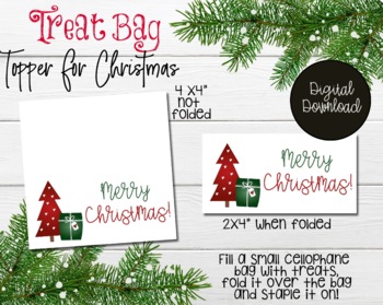 Merry Christmas Stripe Printable Bag Toppers (Instant Download)