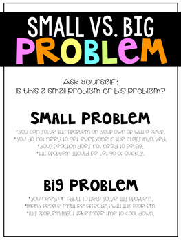 Small Problem vs. Big Problem by Jordan Dunagan HeyHeyFirstGrade