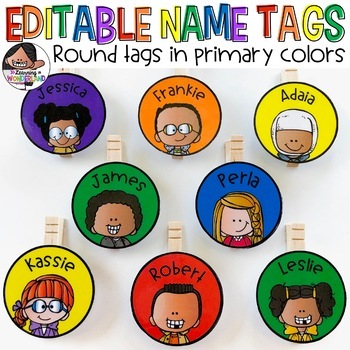 Small Round Labels, Name Labels for Kids