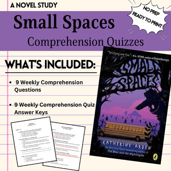 Preview of Small Spaces by Katherine Arden Chapter Comprehension Quizzes and Questions