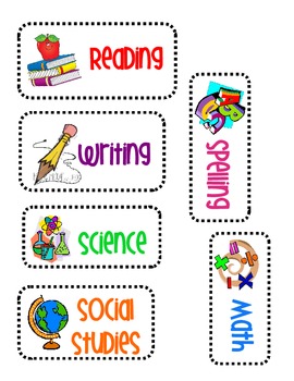 Small Subject Labels by MsSarahAnne | TPT