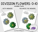 Small Waldorf DIVISION Math Flowers Wheels 0 - 10 Flash Cards