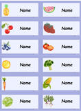 Small editable name tags _ watercolour fruits