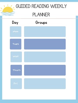 Preview of Small group and Guided Reading Planner Template