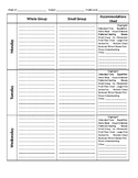 Small group template with accommodations documentation Word Doc