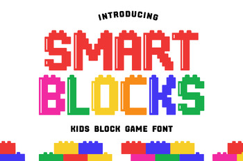 Preview of Smart Blocks Font, Display Font, Fun Font For Project, Young Architecture Font