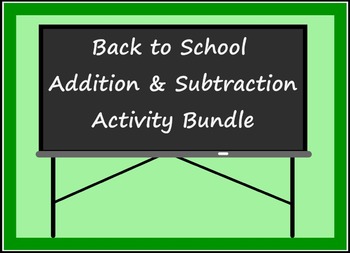 Preview of Smart Board Back to School Theme Addition & Subtraction Through 10 Bundle