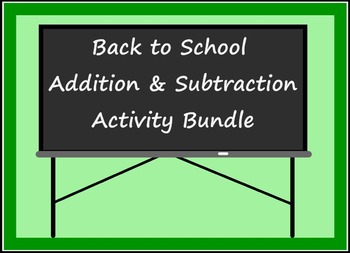 Preview of Smart Board Back to School Theme Addition & Subtraction Through 5 Bundle