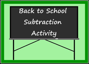 Preview of Smart Board Back to School Theme Subtraction Activity Through 10