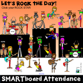 Smart Board Editable Attendance:  Rock Stars 