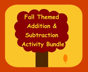 Preview of Smart Board Fall Theme Addition & Subtraction Through 5 Activity Bundle