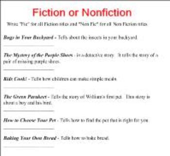 Preview of Smart Board Fiction or Non Fiction