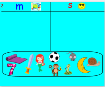 Preview of Smart Board File - Letter ID activities  (m, t, p, a, s)